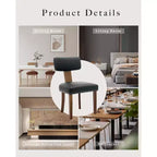 Chaises de salle à manger noires, chaises de cuisine modernes en cuir, chaises d'appoint rembourrées, chaises de salle à manger à dossier incurvé avec cadre en bois dur,