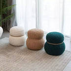 Tabouret bonhomme de neige chic de 43,9 cm, repose-pieds mignon, pouf d'appoint pour salon, repose-pieds plissé en tissu de flanelle avec une capacité de 68 kg