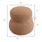 Tabouret bonhomme de neige chic de 43,9 cm, repose-pieds mignon, pouf d'appoint pour salon, repose-pieds plissé en tissu de flanelle avec une capacité de 68 kg