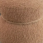 Tabouret bonhomme de neige chic de 43,9 cm, repose-pieds mignon, pouf d'appoint pour salon, repose-pieds plissé en tissu de flanelle avec une capacité de 68 kg