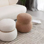 Tabouret bonhomme de neige chic de 43,9 cm, repose-pieds mignon, pouf d'appoint pour salon, repose-pieds plissé en tissu de flanelle avec une capacité de 68 kg