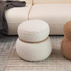 Tabouret bonhomme de neige chic de 43,9 cm, repose-pieds mignon, pouf d'appoint pour salon, repose-pieds plissé en tissu de flanelle avec une capacité de 68 kg