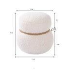 Tabouret bonhomme de neige chic de 43,9 cm, repose-pieds mignon, pouf d'appoint pour salon, repose-pieds plissé en tissu de flanelle avec une capacité de 68 kg