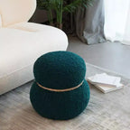 Tabouret bonhomme de neige chic de 43,9 cm, repose-pieds mignon, pouf d'appoint pour salon, repose-pieds plissé en tissu de flanelle avec une capacité de 68 kg
