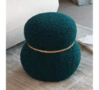Tabouret bonhomme de neige chic de 43,9 cm, repose-pieds mignon, pouf d'appoint pour salon, repose-pieds plissé en tissu de flanelle avec une capacité de 68 kg