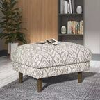 TUYOHW 26.8L Stylish Abstract Ottoman with Petroglyph Color Palette Design,Mid-Century Modern Accent Footrest Ottoman for Living Room,Home Decor