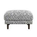 Ottoman élégant abstrait de 68 cm avec motif palette de couleurs Pétroglyphe, Repose-pieds ottoman d'appoint Mid-Century Modern pour salon, Décoration intérieure