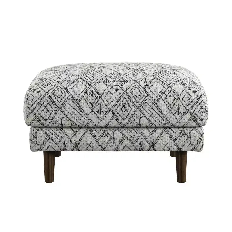Ottoman élégant abstrait de 68 cm avec motif palette de couleurs Pétroglyphe, Repose-pieds ottoman d'appoint Mid-Century Modern pour salon, Décoration intérieure