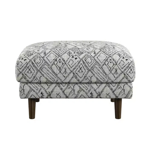 Ottoman élégant abstrait de 68 cm avec motif palette de couleurs Pétroglyphe, Repose-pieds ottoman d'appoint Mid-Century Modern pour salon, Décoration intérieure
