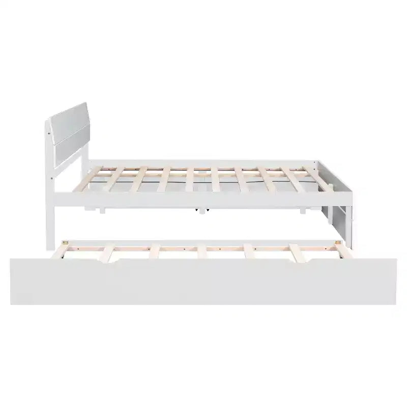 Lit plateforme complet avec tiroirs, Cadre de lit plateforme en bois massif avec tête de lit et pied de lit pour chambre à coucher
