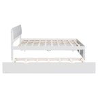 Lit plateforme complet avec tiroirs, Cadre de lit plateforme en bois massif avec tête de lit et pied de lit pour chambre à coucher