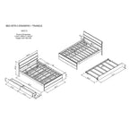 Lit plateforme complet avec tiroirs, Cadre de lit plateforme en bois massif avec tête de lit et pied de lit pour chambre à coucher
