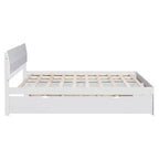 Lit plateforme complet avec tiroirs, Cadre de lit plateforme en bois massif avec tête de lit et pied de lit pour chambre à coucher