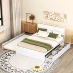 Bellemave Full Platform Bed with Drawers,Solid Wood Platform Bed Frame with Headboard and Footboard for Bedroom