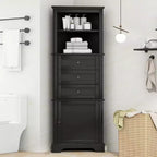 GDFStudio Dave Modern Wood Triangle Bathroom Storage Cabinet with 3 Drawers and Adjustable Shelves