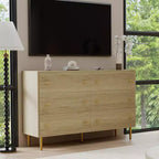 6 Drawers Dresser for Bedroom, 47.2 Wide Wood Rustic Chest of Drawers with Bar Handles, Storage Dressers Organizer for Bedroom, Living Room, Hallway