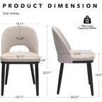 Chaises de salle à manger en bois, chaise de salle à manger de cuisine rembourrée, chaise de salle à manger moderne en tissu lin pour le salon, beige