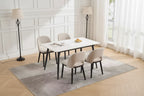 Chaises de salle à manger en bois, chaise de salle à manger de cuisine rembourrée, chaise de salle à manger moderne en tissu lin pour le salon, beige