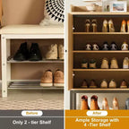 Armoire en rotin à 3 portes, organisateur de rangement pour chaussures avec étagères réglables, armoire de rangement 7 niveaux non encastrée pour entrée, couloir, salon