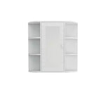 Meuble de salle de bain mural avec étagères réglables, 6 étagères ouvertes et grand espace de rangement pour salle de bain et buanderie