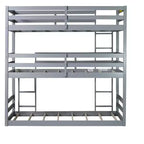 Lit superposé triple en bois avec 2 échelles intégrées, séparable en 3 lits simples