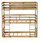 Lit superposé triple en bois avec 2 échelles intégrées, séparable en 3 lits simples