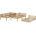 Lit superposé triple en bois avec 2 échelles intégrées, séparable en 3 lits simples