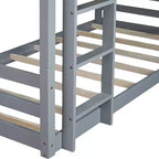 Lit superposé triple en bois avec 2 échelles intégrées, séparable en 3 lits simples