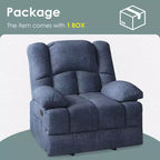 Fauteuil inclinable à bascule surdimensionné bleu pour adultes, en chenille, ergonomique, parfait pour le salon