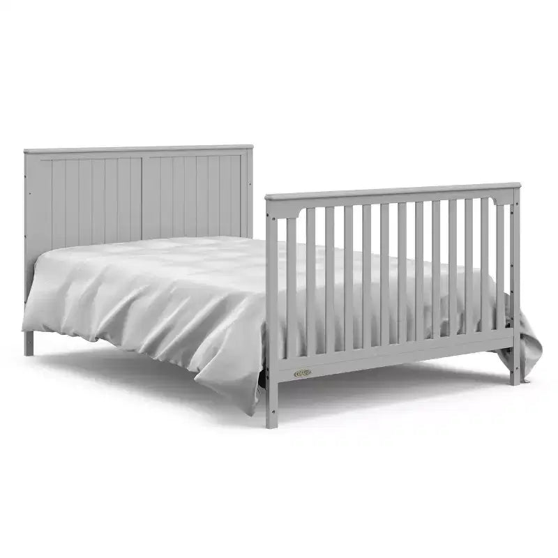 Lit de bébé et table à langer transformables 5-en-1 avec tiroir, mobilier de chambre de bébé de style rustique
