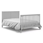 Lit de bébé et table à langer transformables 5-en-1 avec tiroir, mobilier de chambre de bébé de style rustique
