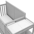 Lit de bébé et table à langer transformables 5-en-1 avec tiroir, mobilier de chambre de bébé de style rustique