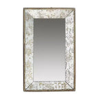 Miroir mural rectangulaire 20 x 12 pouces en argent antique avec accents floraux