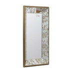 Miroir mural rectangulaire 20 x 12 pouces en argent antique avec accents floraux