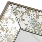 Miroir mural rectangulaire 20 x 12 pouces en argent antique avec accents floraux