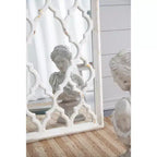 Miroir sur pied plein corps blanc vieilli 24 x 60 pouces