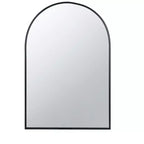 Miroir mural arqué noir de 24 x 36 pouces avec cadre en métal