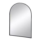Miroir mural arqué noir de 24 x 36 pouces avec cadre en métal