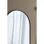Miroir mural arqué noir de 24 x 36 pouces avec cadre en métal