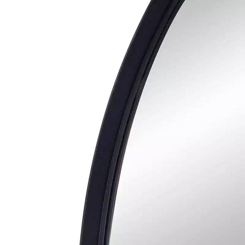 Miroir mural arqué noir de 24 x 36 pouces avec cadre en métal