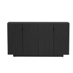Meuble buffet de rangement, buffet avec grand espace de rangement, buffet de rangement credenza à 4 portes cannelées avec étagères réglables