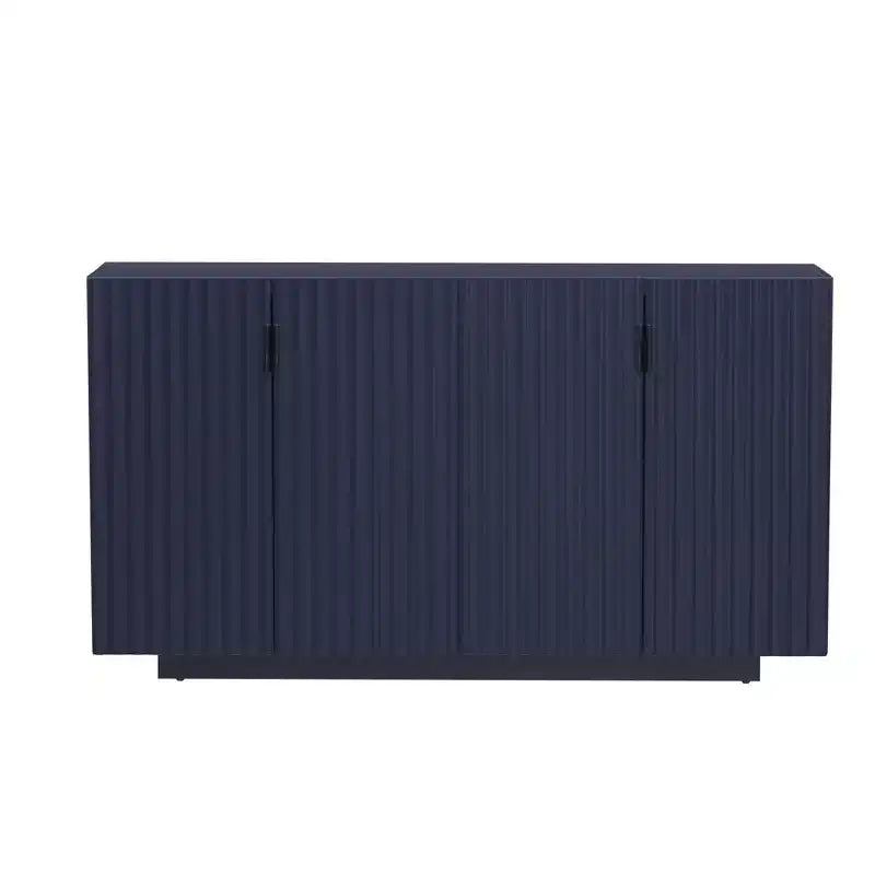 Meuble buffet de rangement, buffet avec grand espace de rangement, buffet de rangement credenza à 4 portes cannelées avec étagères réglables