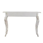 Console étroite blanchie à la chaux pour couloir et salon 46x16.5x30