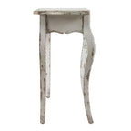 Console étroite blanchie à la chaux pour couloir et salon 46x16.5x30