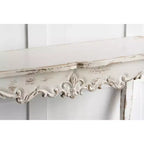 Console étroite blanchie à la chaux pour couloir et salon 46x16.5x30