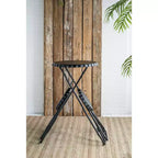 Table d'appoint noire escamotable avec deux sièges 57,5x23,6x39,8
