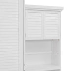 Lit escamotable Queen Size avec étagères de rangement multiples et décoration à persiennes