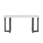 Console moderne de 160 cm avec plateau patchwork géométrique, table d'entrée avec pieds en pin massif, table de foyer pour salon, couloir, entrée