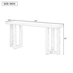 Console moderne de 160 cm avec plateau patchwork géométrique, table d'entrée avec pieds en pin massif, table de foyer pour salon, couloir, entrée