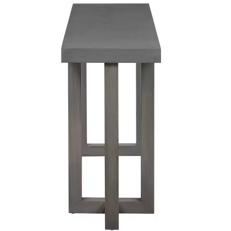 Console moderne de 160 cm avec plateau patchwork géométrique, table d'entrée avec pieds en pin massif, table de foyer pour salon, couloir, entrée